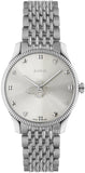 Gucci G Timeless Quartz Silver Dial Silver Steel Strap Watch For Women - YA1264153