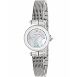 Gucci Diamantissima Diamonds Mother of Pearl Dial Silver Mesh Bracelet Watch for Women - YA141512