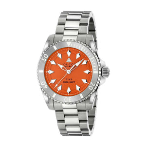 Gucci Dive Automatic Orange Dial Silver Steel Strap Watch for Men - YA136355