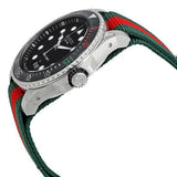 Gucci Dive Black Dial Red & Green Nylon Strap Watch For Men - YA136209