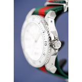 Gucci Dive White Dial Red & Green Nylon Strap Watch For Men - YA136207