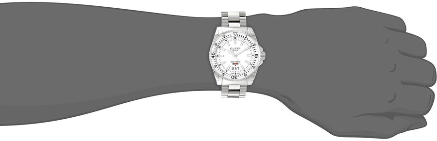 Gucci Dive Quartz White Dial Silver Steel Strap Watch for Men - YA136302