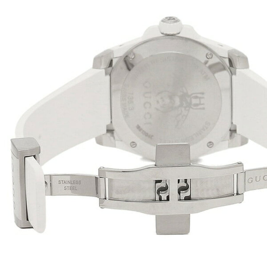 Gucci Dive Quartz White Dial White Rubber Strap Watch For Men - YA136337