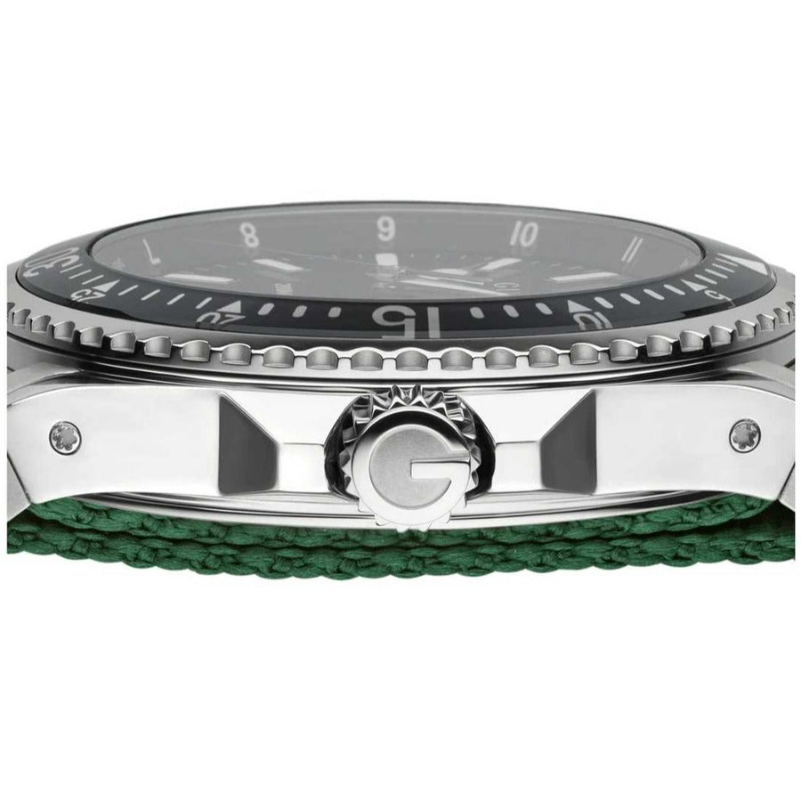 Gucci Dive Black Dial Two Tone NATO Strap Watch For Men - YA136206