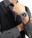 Gucci G Chrono Diamonds Black Dial Silver Steel Strap Watch For Men - YA101324