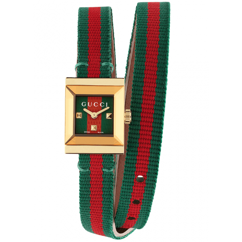 Gucci G-Frame Multicolored Red and Green Dial Watch For Women - YA128527