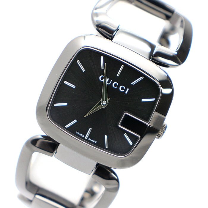 Gucci G Gucci Black Dial Silver Steel Strap Watch For Women - YA125407