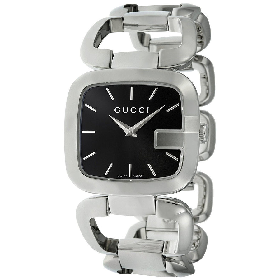 Gucci G Gucci Black Dial Silver Steel Strap Watch For Women - YA125407