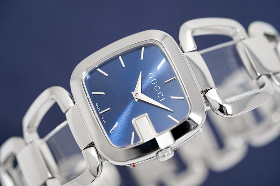 Gucci G Gucci Blue Dial Silver Steel Strap Watch For Women - YA125405
