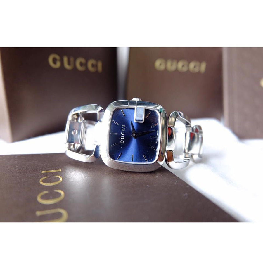 Gucci G Gucci Blue Dial Silver Steel Strap Watch For Women - YA125405