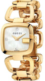 Gucci G Gucci Diamonds Mother of Pearl Dial Yellow Gold Steel Strap Watch For Women - YA125513