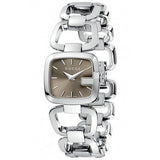 Gucci G Gucci Brown Dial Silver Steel Strap Watch For Women - YA125507