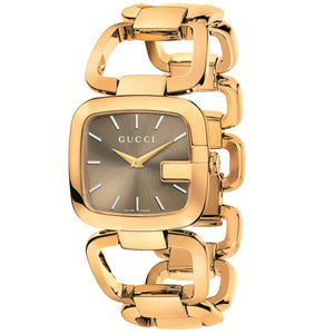 Gucci G Gucci Sunbrushed Brown Dial Rose Gold Steel Strap Watch For Women - YA125511