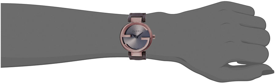 Gucci G Interlocking Brown Dial Brown Leather Strap Watch For Women - YA133504
