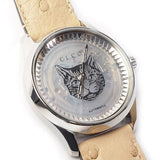 Gucci G Timeless Automatic Mother of Pearl Dial Brown Leather Strap Watch For Women - YA1264112