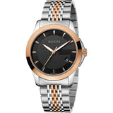 Gucci G Timeless Black Dial Two Tone Steel Strap Watch For Women - YA126512