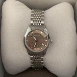 Gucci G Timeless Brown Dial Silver Steel Strap Watch For Women - YA126503
