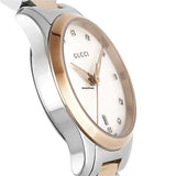 Gucci G Timeless Diamonds Mother of Pearl Dial Two Tone Steel Strap Watch For Women - YA126544