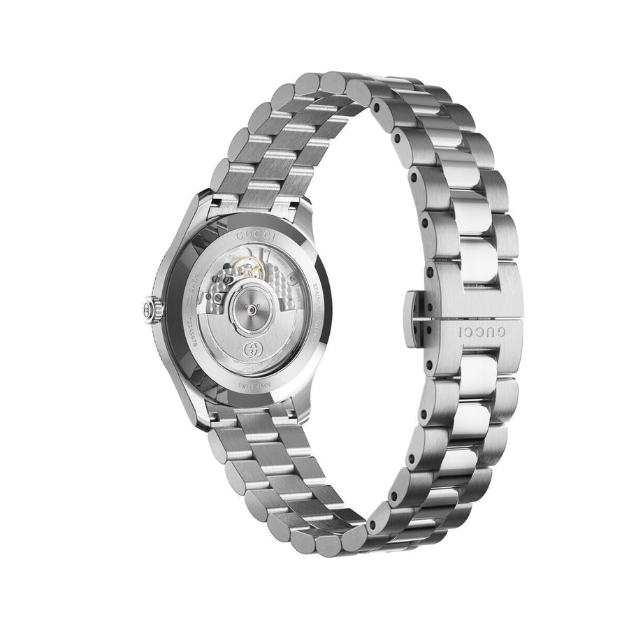Gucci G Timeless Diamonds White Dial Silver Steel Strap Watch for Women - YA1265064