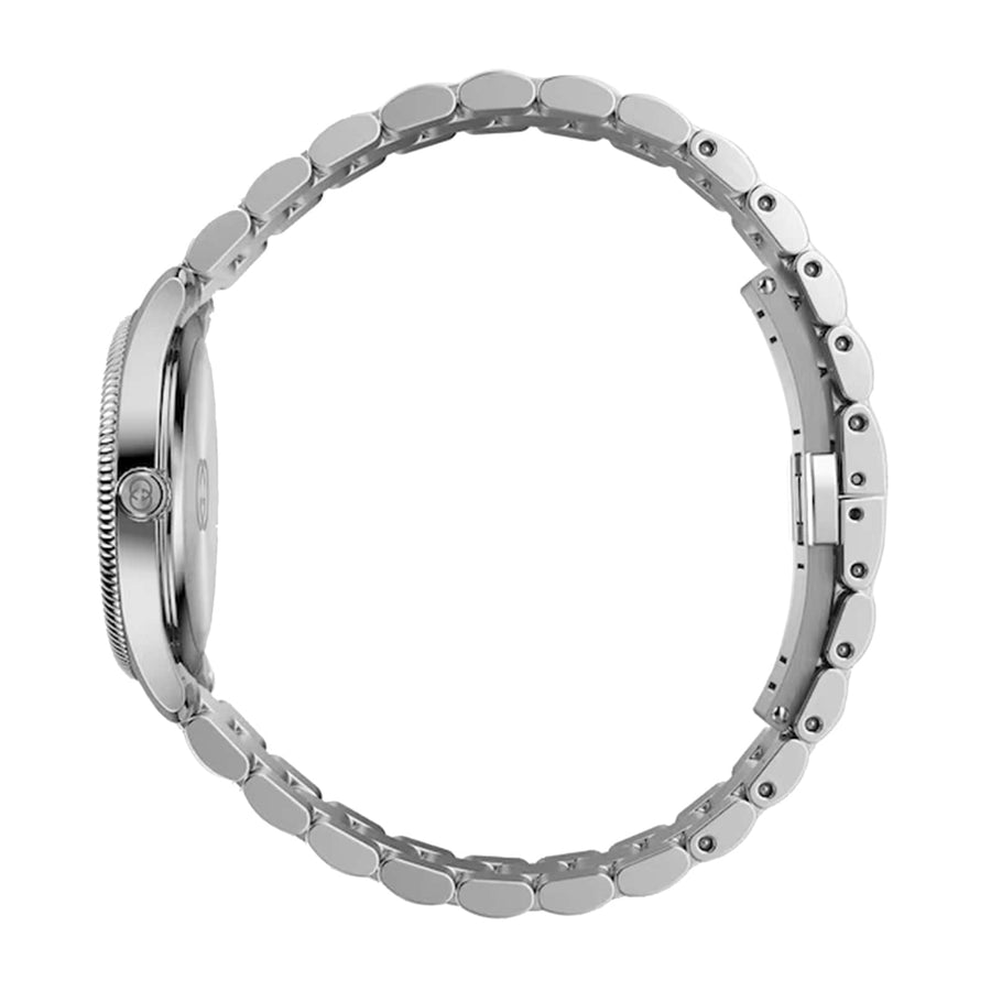 Gucci G Timeless Diamonds White Dial Silver Steel Strap Watch for Women - YA1265064