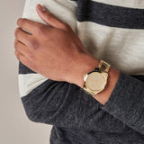 Gucci G Timeless Gold Dial Gold Steel Strap Watch For Women - YA126553