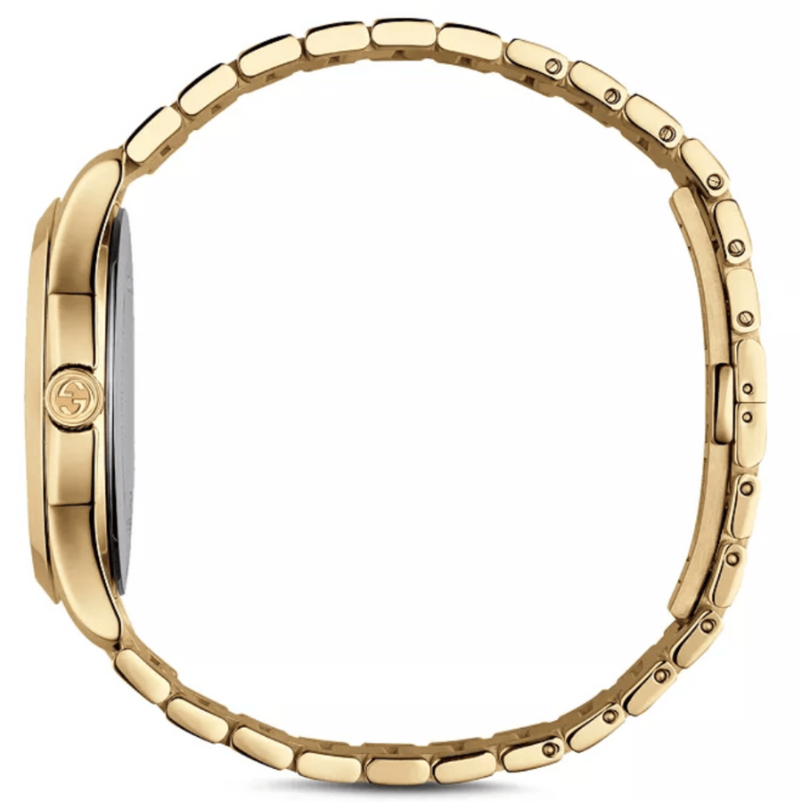 Gucci G Timeless Gold Dial Gold Steel Strap Watch For Women - YA126553