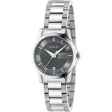 Gucci G Timeless Grey Dial Silver Steel Strap Watch For Women - YA126522