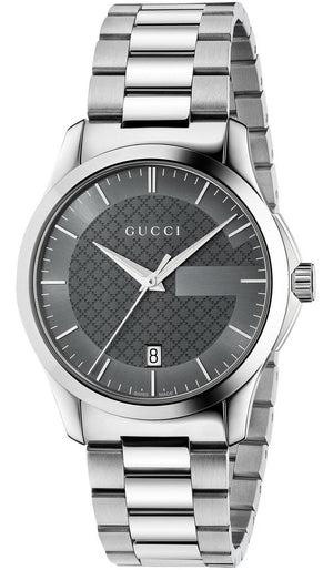 Gucci G Timeless Grey Dial Silver Steel Strap Watch For Women - YA126522