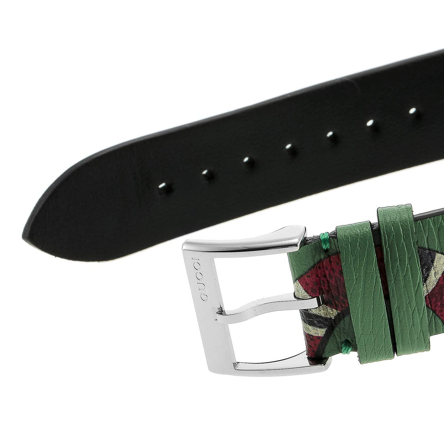 Gucci G Timeless Le Marche Des Merveilles Green Dial Green Leather Strap Watch for Women - YA1264081