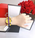 Gucci G Timeless Quartz Yellow & Purple Dial Yellow & Purple NATO Strap Watch For Men - YA1264069