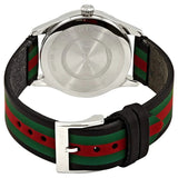 Gucci G Timeless Quartz Black Dial Multicolored Black Leather Strap Watch For Men - YA12640799