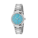 Gucci G Timeless Quartz Turquoise Dial Silver Steel Strap Unisex Watch - YA1265044