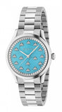 Gucci G Timeless Quartz Turquoise Dial Silver Steel Strap Unisex Watch - YA1265044