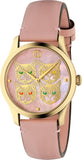 Gucci G Timeless Quartz Mother of Pearl Dial Pink Leather Strap Watch For Women -  YA1264132