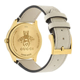 Gucci G Timeless Quartz Gold Dial Beige Leather Strap Watch For Women - YA1264180