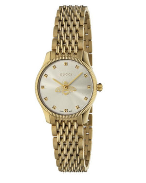 Gucci G Timeless Quartz Mother of Pearl Dial Gold Steel Strap Watch For Women - YA1265021