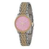 Gucci G Timeless Quartz Pink Dial Two Tone Steel Strap Watch For Women - YA1265030