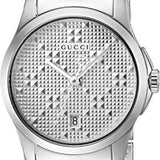 Gucci G Timeless Quartz Silver Dial Silver Steel Strap Watch For Women - YA126551