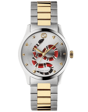 Gucci G Timeless Quartz Stainless Steel Silver Dial 27mm Watch For Women - YA126591