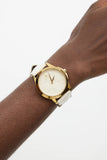 Gucci G Timeless Quartz White Dial White Leather Strap Watch For Women - YA126580A