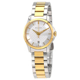 Gucci G Timeless Silver Dial Two Tone Steel Strap Watch For Women - YA126563