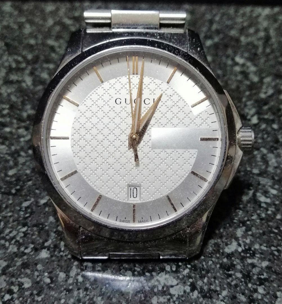 Gucci G Timeless Silver Dial Silver Steel Strap Unisex Watch - YA126442