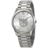 Gucci G Timeless Silver Dial Silver Steel Strap Watch For Women - YA1264095