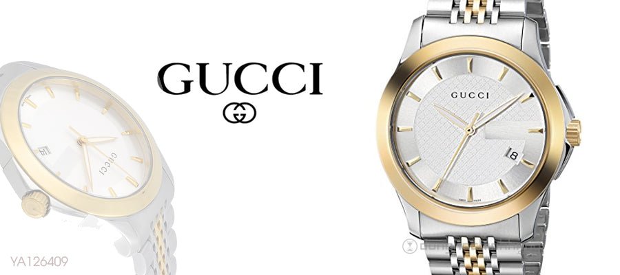 Gucci G Timeless Silver Dial Two Tone Steel Strap Watch For Men - YA126409
