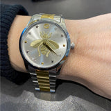 Gucci G Timeless Silver Dial Two Tone Steel Strap Watch For Women - YA126599