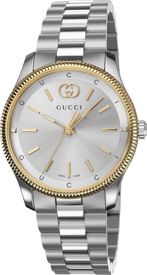 Gucci G Timeless Quartz Silver Dial Two Tone Steel Strap Watch for Women - YA1265063