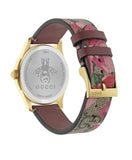 Gucci G Timeless Floral Brown Dial Brown Leather Strap Watch For Women - YA1264038