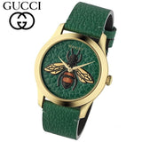 Gucci G Timeless Bee Green Dial Green Leather Strap Watch For Women - YA1264065