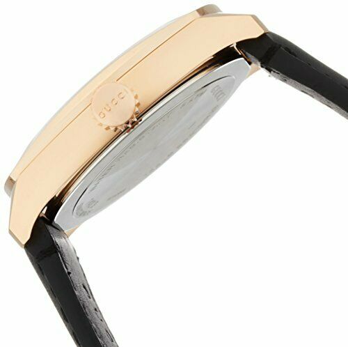 Gucci GG2570 Quartz Black Dial Black Leather Strap Watch For Women - YA142509