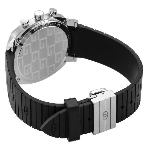 Gucci Grip Chronograph Black Dial Black Rubber Strap Watch For Men - YA157301